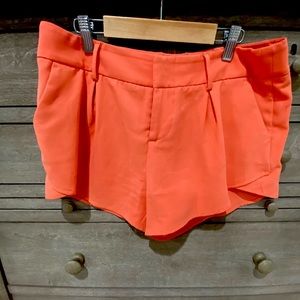 Alice and Olivia silk orange shorts